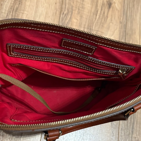 Dooney & Bourke Brown and Gray Leather Satchel - Picture 4 of 5